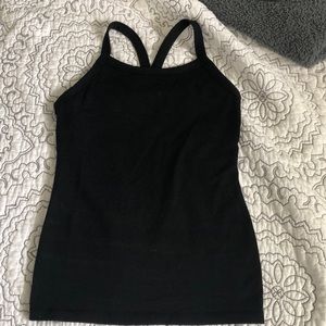 Lululemon black y strap tank top